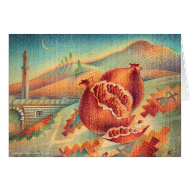 豊富のザクロの記号 (正面横)