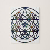 豊富の生命の神聖な幾何学のフラクタル ジグソーパズル (縦)