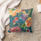 豊富花模様I クッション (ブランケット)