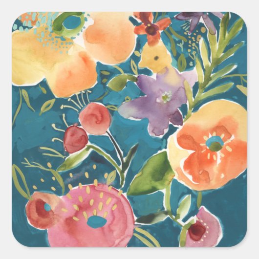 豊富花模様I スクエアシール (正面)