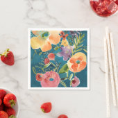 豊富花模様I スタンダードカクテルナプキン (インサイチュ)