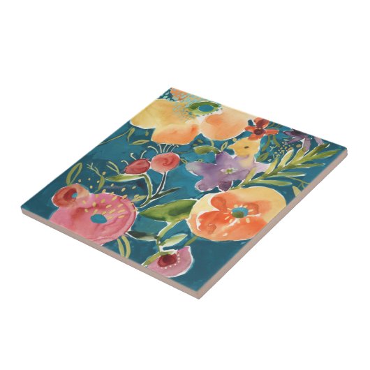 豊富花模様I タイル (側面)