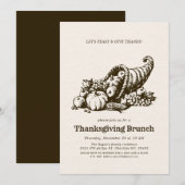 豊穣の角 | 感謝祭の朝食 招待状 (正面/裏面)
