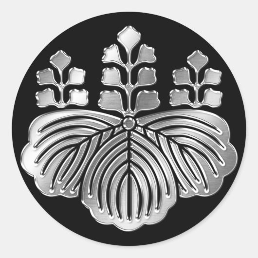 豊臣氏家紋シルバークローム ラウンドシール (正面)