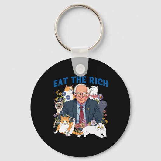豊食べかなBernie Sandersフローラ猫が再び抵抗 キーホルダー (正面)