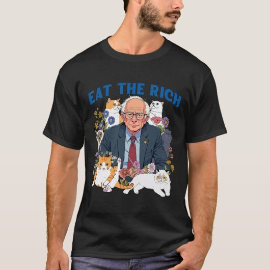 豊食べかなBernie Sandersフローラ猫が再び抵抗 Tシャツ (正面)