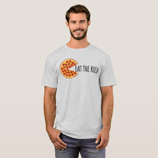 豊食べ富 – 社会主義おもしろいピザTシャツ Tシャツ (正面フル)
