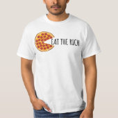 豊食べ富 – 社会主義おもしろいピザTシャツ Tシャツ (正面)