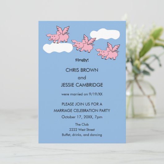 豚おもしろいが最後に飛ぶ結婚したとき 招待状 (スタンド正面)