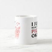 豚おもしろいの感謝、私は本当に豚が好きok コーヒーマグカップ (中央)