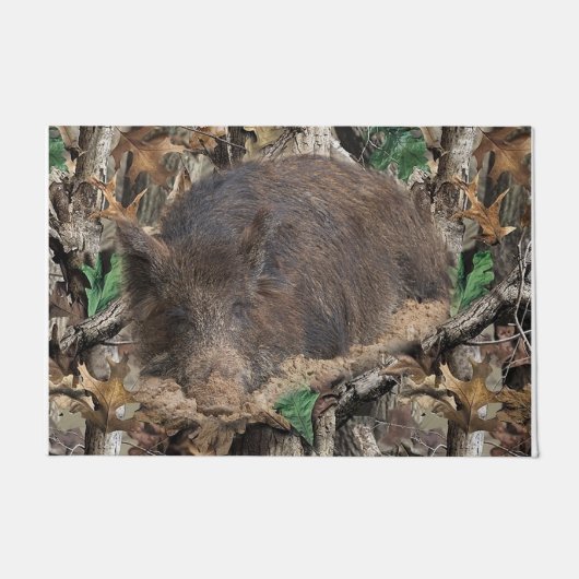 豚おもしろいの毛状、動物用マット ドアマット (正面)