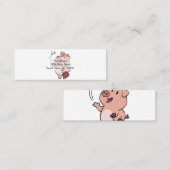 豚おもしろいの食べ物甘い菓子|背景色を選択 スキニー名刺 (正面/裏面)