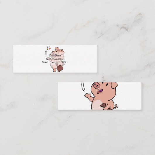 豚おもしろいの食べ物甘い菓子|背景色を選択 スキニー名刺 (正面/裏面)
