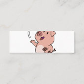 豚おもしろいの食べ物甘い菓子|背景色を選択 スキニー名刺 (裏面)