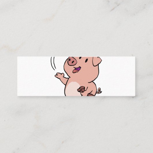 豚おもしろいの食べ物甘い菓子|背景色を選択 スキニー名刺 (裏面)