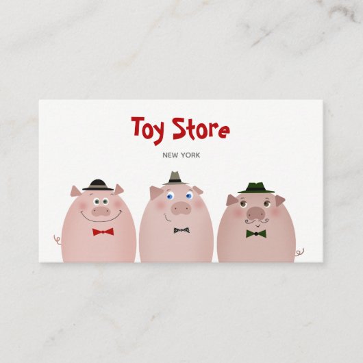 豚おもしろいキッズトイフードレストランキッチンファーム 名刺 (正面)