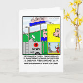 豚おもしろいグリーティングカード – ハッピーミート カード (黄色い花)