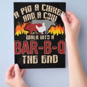 豚おもしろいチキンカウクバーB Q Bbqシェフクッキー調理師 チラシ (手)