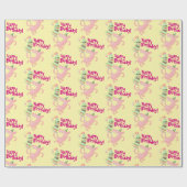 豚おもしろいハッピーバースデー!大層ケーキ漫画 ラッピングペーパー (フラット)