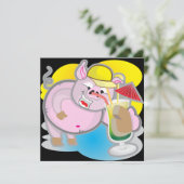 豚おもしろいパーティの招待状 招待状 (スタンド正面)