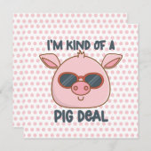 豚おもしろいプリン ノートカード (正面/裏面)