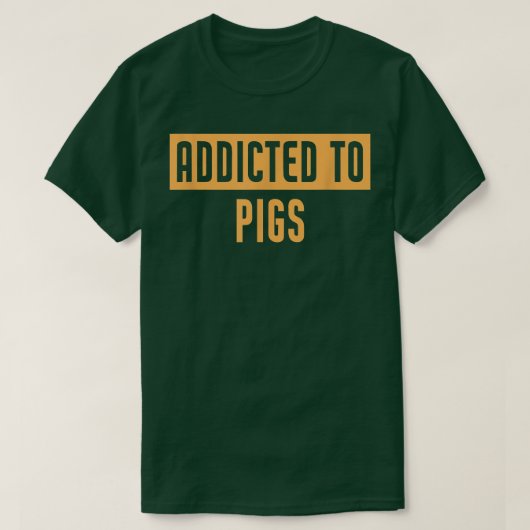 豚おもしろい中毒だ Tシャツ (デザイン正面)