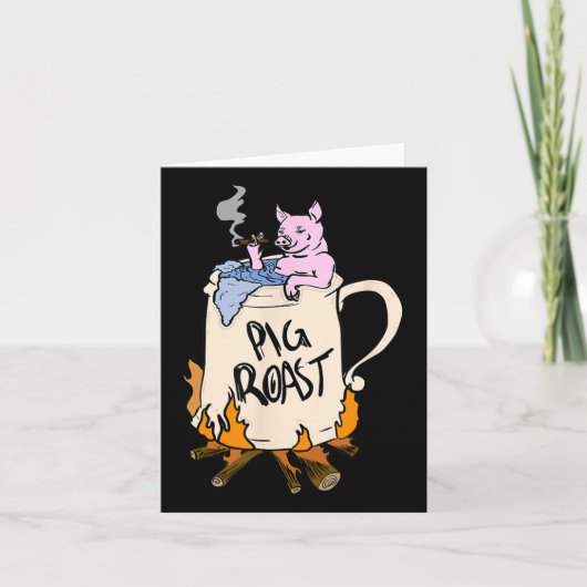 豚おもしろい串焼きバーベキューパーティーグリルマスターギフト カード (正面)