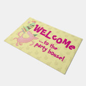 豚おもしろい歓迎パーティーハウスケーキアニメ ドアマット (アングル)