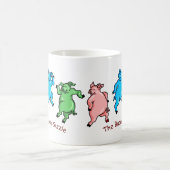 豚おもしろい踊り「ベーコンシズルカラフル」 コーヒーマグカップ (中央)