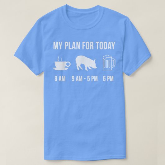 豚おもしろい農家今日の私の計画 Tシャツ (デザイン正面)