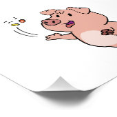 豚おもしろい食べ菓子 |背景色の選択 フォトプリント (角)