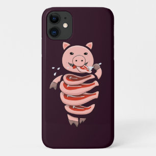 豚おもしろい食べ豚ステークス不気味風変わり iPhone 11 ケース