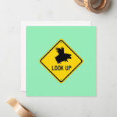 豚がカードを飛ばしてくれるように目を上げる ノートカード (正面/裏面インサイチュ)