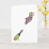 豚がグリーティングカードを飛ばすかもしれない カード (黄色い花)