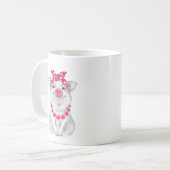 豚がバンダナを着ている コーヒーマグカップ (正面左)