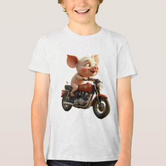 豚がブタの上に乗って トライブレンドTシャツ