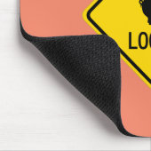 豚がマウスパッドを飛ぶように目を上げる マウスパッド (コーナー)