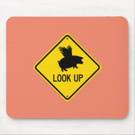 豚がマウスパッドを飛ぶように目を上げる マウスパッド