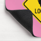 豚がマウスパッドを飛ぶように目を上げる マウスパッド (コーナー)