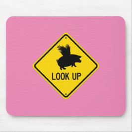 豚がマウスパッドを飛ぶように目を上げる マウスパッド