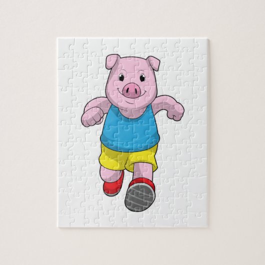 豚がランナランニングーに ジグソーパズル (縦)