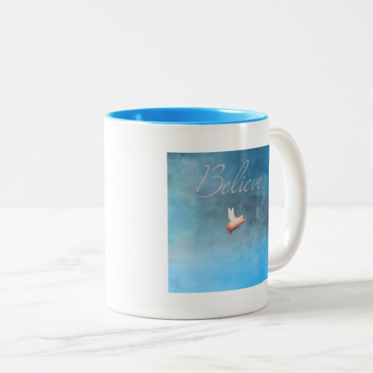 豚が信じ馬を飛ばすとき ツートーンマグカップ (正面右)