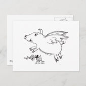 豚が奇跡を起こす信じ飛んでいるとき ポストカード (正面/裏面)