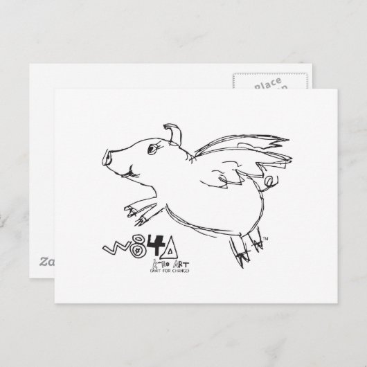 豚が奇跡を起こす信じ飛んでいるとき ポストカード (正面/裏面)