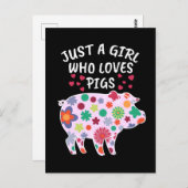 豚が好きな女の子が女の子を豚 ポストカード (正面/裏面)