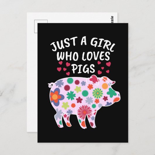 豚が好きな女の子が女の子を豚 ポストカード (正面/裏面)