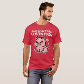 豚が好きな女の子 ブタ好きさんへのギフト Tシャツ (正面フル)