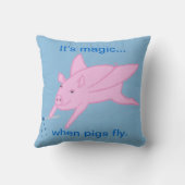 豚が枕を飛ぶ魔法だ クッション (裏面)
