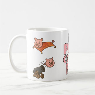 豚が空を飛んだら - 楽しいマグカップ コーヒーマグカップ