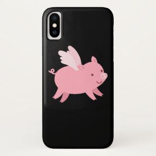 豚が翼を使って豚を飛ば飛んでいるす iPhone X ケース